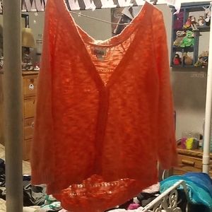 Mudd orange large cotton knit sweater